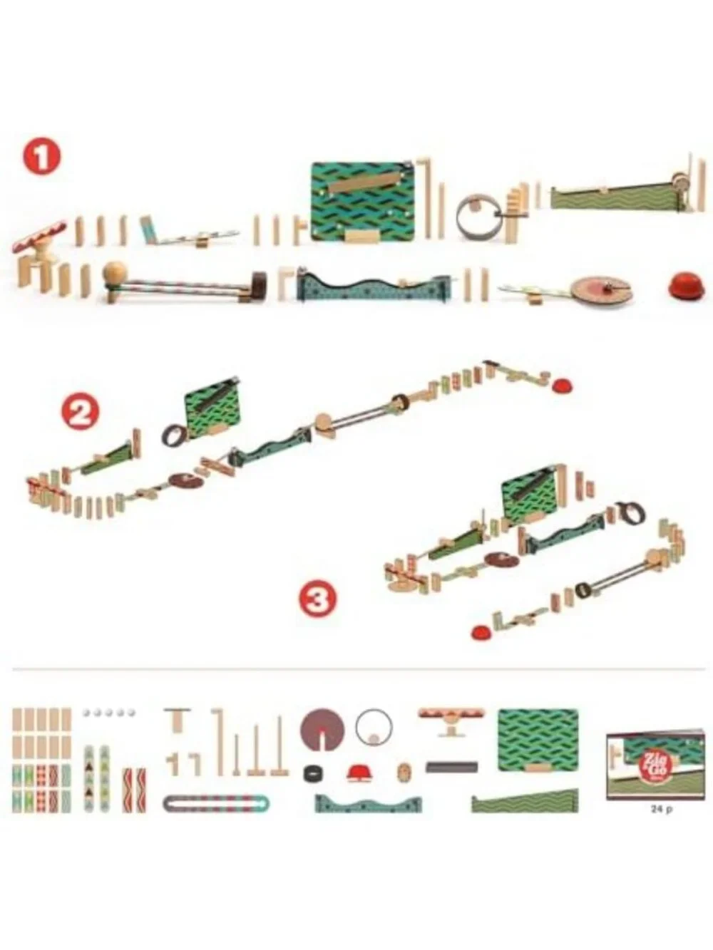 Chain Reaction Game for Kids - 48 Piece Zig & Go Building Set, STEM Toy